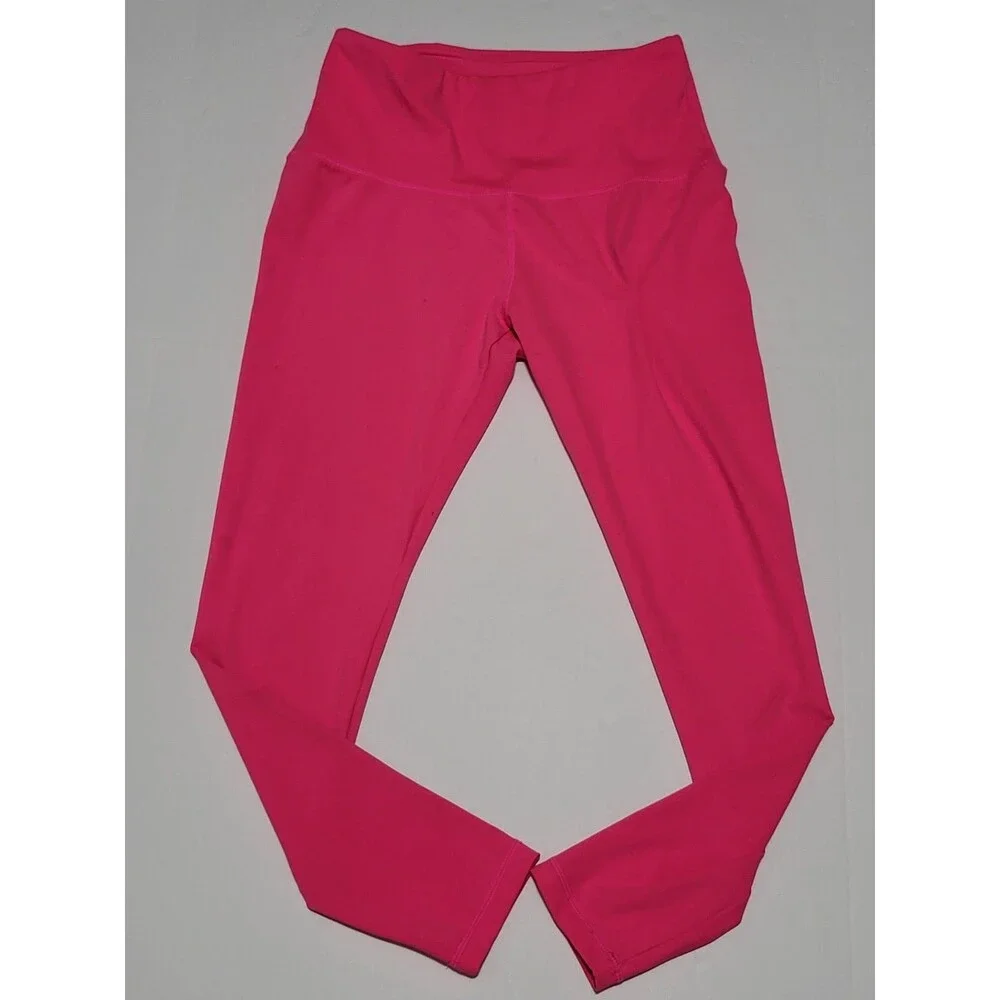 3) Pink/ Absolutely Fit  /Danskin  Tights Pink Green And Gray Size Youth Medium